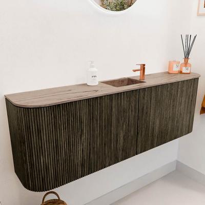 Toiletmeubel Mondiaz Joya Dlux | 123.2 cm | Meubelkleur Shadow | Faye wastafel Arena Wasbak Midden | 1 kraangat
