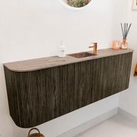 Toiletmeubel Mondiaz Joya Dlux | 123.2 cm | Meubelkleur Shadow | Faye wastafel Arena Wasbak Midden | 1 kraangat