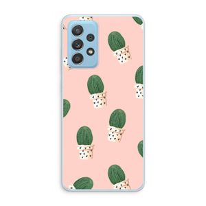 Cactusprint roze: Samsung Galaxy A73 Transparant Hoesje
