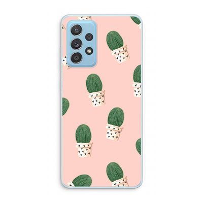 Cactusprint roze: Samsung Galaxy A73 Transparant Hoesje