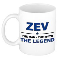Naam cadeau mok/ beker Zev The man, The myth the legend 300 ml - Naam mokken