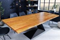 Massieve eettafel MAMMUT BALANCE 200cm naturel bruin acacia zwarte boomrand - 44361
