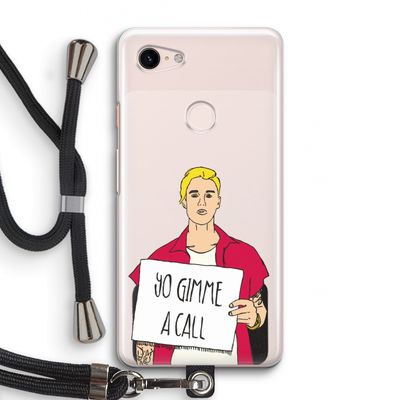 Gimme a call: Pixel 3 Transparant Hoesje met koord