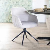 Eleonora Draaibare Eetkamerstoel 'Jeff' Bouclé, kleur Taupe
