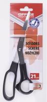 OFFICE products schaar, 21 cm, rechts en links, ronde punt, zwart, blister van 1 stuk