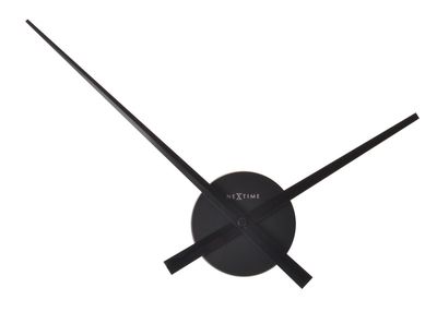 NeXtime NE-3074ZW Wandklok Dia. 48 Cm X 3 Cm, Aluminium, Zwart, &apos;Small Hands&apos;