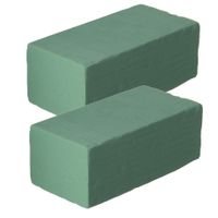 Set van 4x stuks rechthoekig groen steekschuim/oase nat 23 x 7,5 x 11 cm