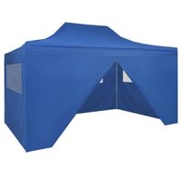 Vouwtent pop-up met 4 zijwanden 3x4,5 m blauw - thumbnail