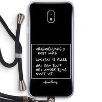 Mijn Motto's: Samsung Galaxy J3 (2017) Transparant Hoesje met koord