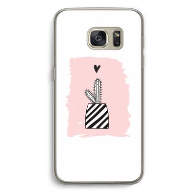 Zwart-wit cactus: Samsung Galaxy S7 Transparant Hoesje