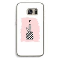 Zwart-wit cactus: Samsung Galaxy S7 Transparant Hoesje