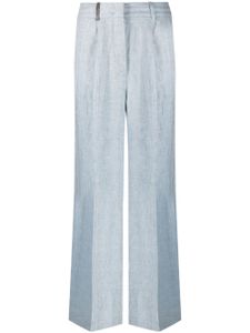 Peserico pantalon palazzo à détail de patch - Bleu