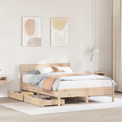 Bedframe zonder matras massief grenenhout 150x200 cm