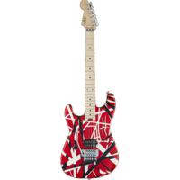 EVH Striped Series Red, Black and White LH MN gitaar