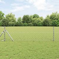 VidaXL Afrasteringspaal zilver 25 x 0,6 m (60 x 60 mm gaas) staal