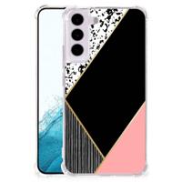 Samsung Galaxy S22 Shockproof Case Zwart Roze Vormen