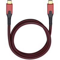 Oehlbach USB-kabel USB 3.2 Gen1 (USB 3.0 / USB 3.1 Gen1) USB-C stekker, USB-C stekker 1.00 m Rood/zwart Vergulde steekcontacten 9431 - thumbnail