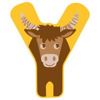 Small Foot - houten dieren kinderletter - y