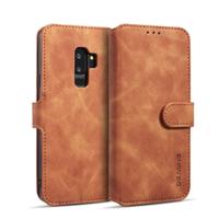 Dg. MING retro olie kant horizontale flip case met houder & kaartsleuven & portemonnee voor Galaxy S9 PLUS (bruin)