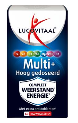 Lucovitaal Voedingssupplementen Multi+ Weerstand Hoog Gedoseerd 60Kauwtabletten