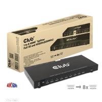 CLUB3D 8-poorts HDMI™ splitter 1 to 8 Full 3D and 4K60Hz(600MHz) - thumbnail