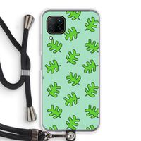 Groene blaadjes: Huawei P40 Lite Transparant Hoesje met koord