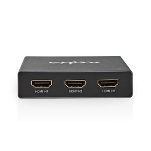 Nedis HDMI-Switch | 3 poort(en) | 3x HDMI Input | HDMI Output | 8K@60Hz | 45 Gbps | Afstandbestuurbaar | Aluminium | Antraciet - VSWI3493AT