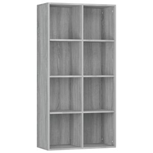 The Living Store Boekenkast Grijs Sonoma Eiken - 66 x 30 x 130 cm - Inclusief Montagehandleiding - Wandmontage vereist