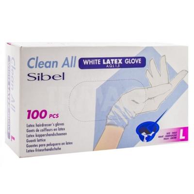 Sibel Nails Hair Clean All White Latex Glove L 100Stuks Sibel Nails Hair Clean All White Latex Glove L 100Stuks