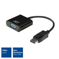 ACT AC7515 video kabel adapter 0,15 m DisplayPort VGA (D-Sub) Zwart - thumbnail