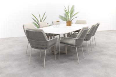 SUNS Punta/Palermo Deens Ovale tuinset - Neolith® - 280 x 116 cm. -9 -delig