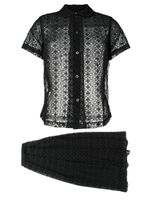 Comme Des Garçons Pre-Owned ensemble top-jupe en broderie anglaise - Noir - thumbnail