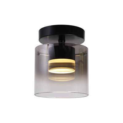 Highlight PlafondlampSalerno zwart met smoke glas - P6427.01