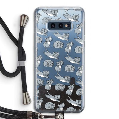 Poezen: Samsung Galaxy S10e Transparant Hoesje met koord