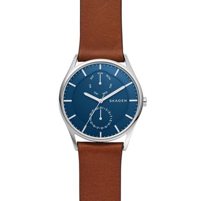 Horlogeband Skagen SKW6449 Leder Cognac 22mm