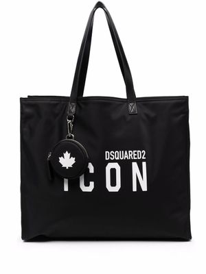 DSQUARED2 sac cabas à logo imprimé - Noir