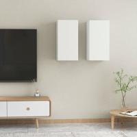 Tv-meubelen 2 st 30,5x30x60 cm bewerkt hout wit Tv-meubelen 2 st 30,5x30x60 cm bewerkt hout wit