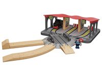 Playtive Houten rails uitbreidingsset (Locomotiefloodsset) - thumbnail
