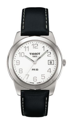 Horlogeband Tissot T34142114A / T600013139 Leder Zwart 18mm