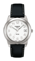 Horlogeband Tissot T34142114A / T600013139 Leder Zwart 18mm - thumbnail