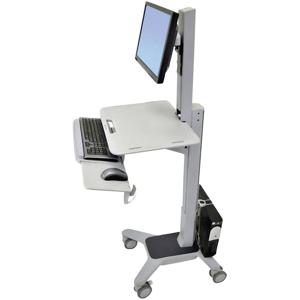 Ergotron WorkFit-C TV-wagen 1-voudig 25,4 cm (10) - 55,9 cm (22) Grijs In hoogte verstelbaar, Toetsenbordhouder, Kantelbaar, Roteerbaar