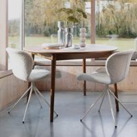 Zuiver Uitschuifbare Ronde Eettafel 'Twist' Walnoot, 120-160 x 120cm