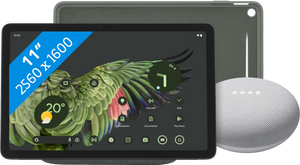 Google Pixel Tablet 256GB Wifi Grijs + Pixel Tablet Back Cover Grijs + Nest Mini Wit