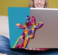 Giraffe kleuren laptop sticker