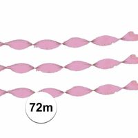 Crepe papier licht roze 24 meter - Feestslingers