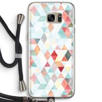 Gekleurde driehoekjes pastel: Samsung Galaxy S7 Edge Transparant Hoesje met koord