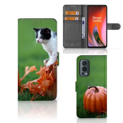 OnePlus Nord 2 5G | Telefoonhoesje | Met pasjeshouder | Kitten