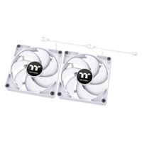 Thermaltake CT120 PC Cooling Fan White (2-Fan Pack) case fan 4-pins PWM fan-connector - thumbnail