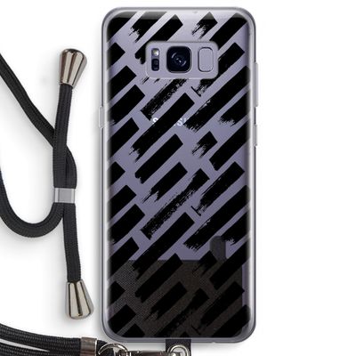 Zwarte vegen: Samsung Galaxy S8 Plus Transparant Hoesje met koord