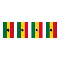 Landen vlaggenlijn Ghana - 300 cm - Ghanese slingers versiering - polyester stof